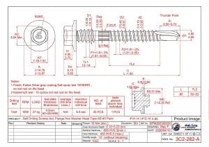 Vít bắn tôn panel mạ kẽm 6.3/5.5×85mm chống tốc mái