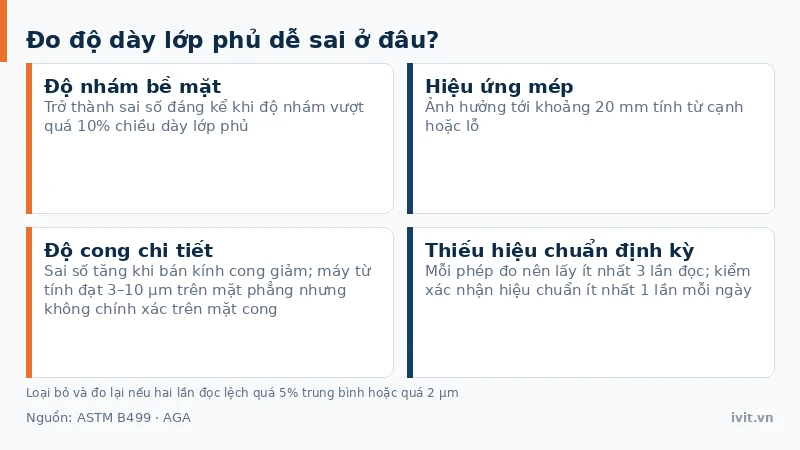 Bốn lỗi thường gặp khi đo độ dày lớp phủ: nhám, mép, cong và hiệu chuẩn